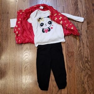 Adorable 3 Piece Panda puffer set